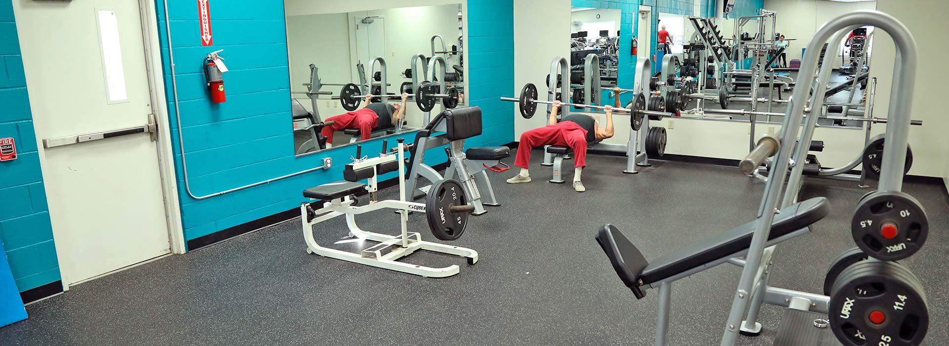 Free weight center at the Eastern Shore Family YMCA